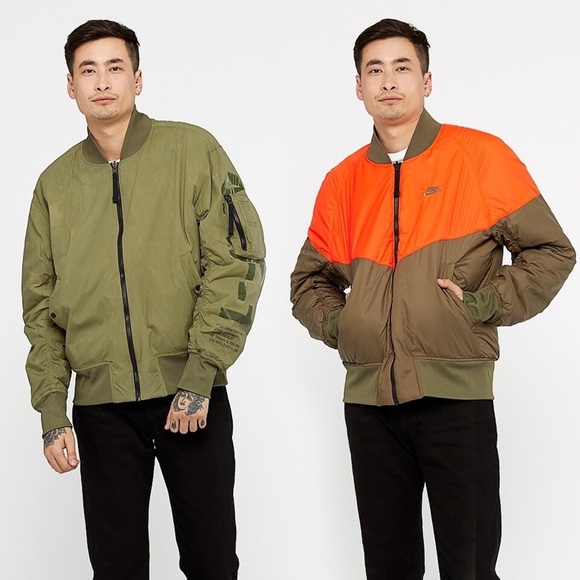 XXL Nike MA-1 Reversible Bomber Jacket Olive Green Men's Bomber Jacket - Picture 7 of 16